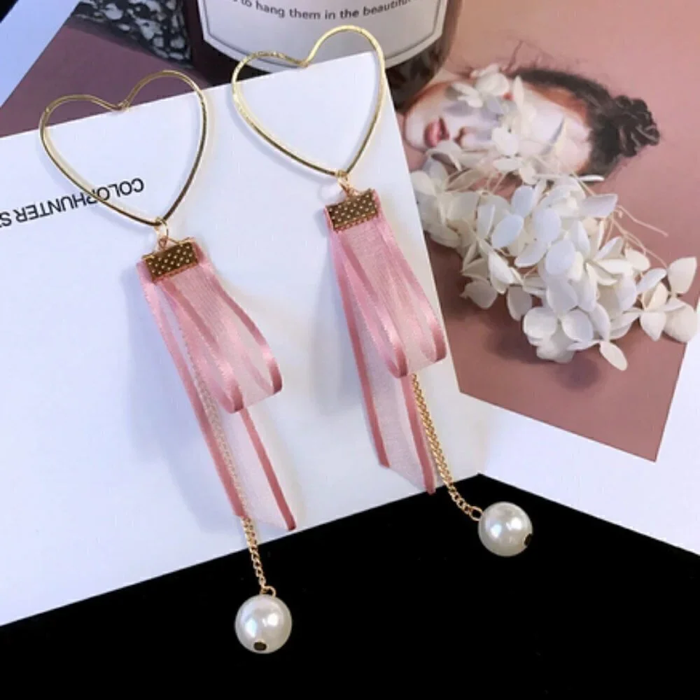 Unique Heart-shape Lace drop earrings jewelry
